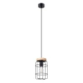 Lampa wisząca GOTTO 1 czarny/drewno E27 1x15W IP20 SL.1263 SOLLUX