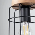 Lampa wisząca GOTTO 1 czarny/drewno E27 1x15W IP20 SL.1263 SOLLUX