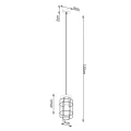 Lampa wisząca GOTTO 1 czarny/drewno E27 1x15W IP20 SL.1263 SOLLUX