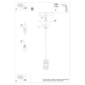 Lampa wisząca GOTTO 1 czarny/drewno E27 1x15W IP20 SL.1263 SOLLUX