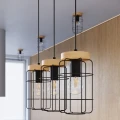 Lampa wisząca GOTTO 1 czarny/drewno E27 1x15W IP20 SL.1263 SOLLUX