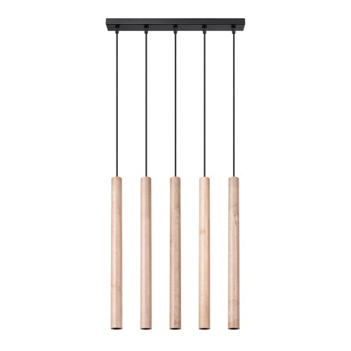 Lampa wisząca PASTELO 5L drewno G9 5x8W IP20 SL.1269 SOLLUX