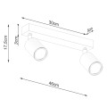 Plafon VERDO 2 czarny GU10 2x10W IP20 SL.1291 SOLLUX