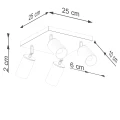 Plafon WINX 4 czarny/miedź GU10 4x10W SL.1378 SOLLUX