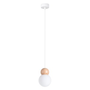 Lampa wisząca PEKKA 1 biała/naturalne drewno G9 1x8W SL.1390 SOLLUX