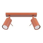 Designerska lampa sufitowa RING 2 – minimalistyczny plafon z 2 punktami świetlnymi w odcieniu ochra czerwona SL.1507 SOLLUX