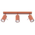Nowoczesna lampa sufitowa RING 3L – listwa z 3 ruchomymi reflektorami w odcieniu ochra czerwona SL.1508 SOLLUX