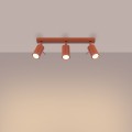 Nowoczesna lampa sufitowa RING 3L – listwa z 3 ruchomymi reflektorami w odcieniu ochra czerwona SL.1508 SOLLUX