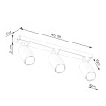 Nowoczesna lampa sufitowa RING 3L – listwa z 3 ruchomymi reflektorami w odcieniu ochra czerwona SL.1508 SOLLUX