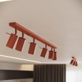 Nowoczesna lampa sufitowa RING 3L – listwa z 3 ruchomymi reflektorami w odcieniu ochra czerwona SL.1508 SOLLUX