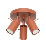 Nowoczesna lampa sufitowa RING 3P – rozeta z 3 ruchomymi reflektorami w odcieniu ochra czerwona SL.1509 SOLLUX