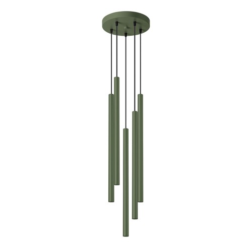 PASTELO 5P – designerska lampa wisząca w odcieniu zielonej oliwki, idealna do jadalni 5xG9 SL.1522 SOLLUX