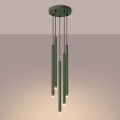 PASTELO 5P – designerska lampa wisząca w odcieniu zielonej oliwki, idealna do jadalni 5xG9 SL.1522 SOLLUX