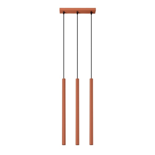 Lampa wisząca PASTELO 3 nowoczesna z trzema tubami w ochra czerwieni subtelny akcent w salonie lub jadalni SL.1526 SOLLUX