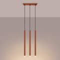 Lampa wisząca PASTELO 3 nowoczesna z trzema tubami w ochra czerwieni subtelny akcent w salonie lub jadalni SL.1526 SOLLUX