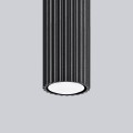 Cylindryczna lampa sufitowa czarna 40 cm KARBON pionowy wzór GU10 SL.1571 SOLLUX