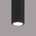 Cylindryczna lampa sufitowa czarna 40 cm KARBON pionowy wzór GU10 SL.1571 SOLLUX