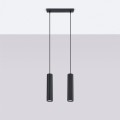 Lampa wisząca z dwoma zwisami i czarnymi ryflowanymi kloszami, seria KARBON SL.1574 SOLLUX