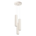 Lampa wisząca trzy cylindryczne beżowe klosze z eleganckim żłobieniem KARBON na GU10 SL.1595 SOLLUX