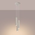 Lampa wisząca trzy cylindryczne beżowe klosze z eleganckim żłobieniem KARBON na GU10 SL.1595 SOLLUX