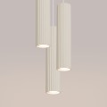 Lampa wisząca trzy cylindryczne beżowe klosze z eleganckim żłobieniem KARBON na GU10 SL.1595 SOLLUX