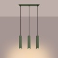 Elegancka lampa wisząca KARBON z trzema zwisami i oliwkową podsufitką 3xGU10  SL.1613 SOLLUX