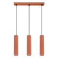 Elegancka lampa wisząca KARBON z trzema zwisami czerwona podsufitka 3xGU10  SL.1632 SOLLUX