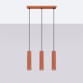 Elegancka lampa wisząca KARBON z trzema zwisami czerwona podsufitka 3xGU10  SL.1632 SOLLUX