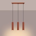 Elegancka lampa wisząca KARBON z trzema zwisami czerwona podsufitka 3xGU10  SL.1632 SOLLUX