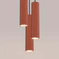 Lampa wisząca cylindryczne czerwone klosze z nowoczesnymi żłobieniami KARBON 3xGU10 SL.1633 SOLLUX