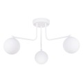 Lampa sufitowa ASTRAL biała z 3 szklanymi kloszami na ramionach do salonu SL.1659 SOLLUX