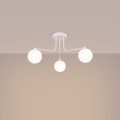 Lampa sufitowa ASTRAL biała z 3 szklanymi kloszami na ramionach do salonu SL.1659 SOLLUX