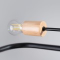 Nowoczesny żyrandol TIMBO 4 czarny – industrialny design z naturalnym drewnem, 4×E27 SL.1669 SOLLUX