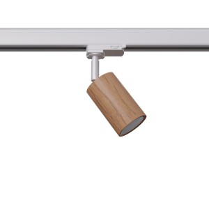 Reflektorek szynowy 3 fazowy ruchomy BERG naturalne drewno GU10 3000K 7W 510lm biały - MYL.00182 Make Your Light