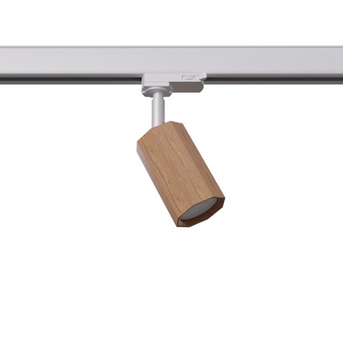 Reflektorek szynowy 3 fazowy ruchomy ZEKE dąb GU10 4000K 7W 530lm biały - MYL.00186 Make Your Light