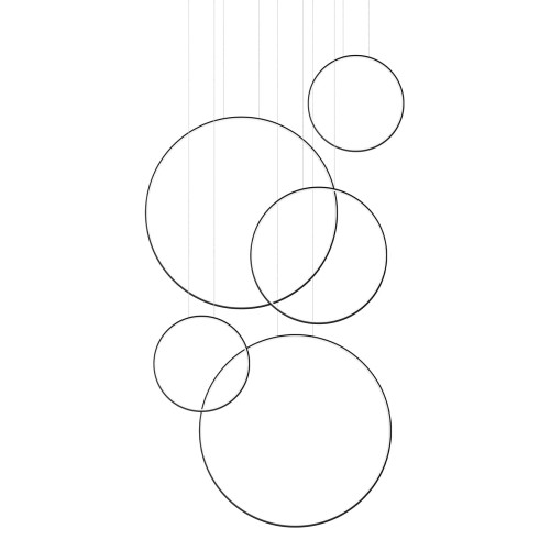 Lampa wisząca RIO 5 55/55/78/110/110 czarna LED 4000K TH.544 THORO