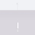 Lampa wisząca pojedynczy zwis LAMI biały podłużny klosz SL.1686 Sollux
