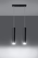 Lampa wisząca LAGOS 2 czarny GU10 2x40W IP20 SL.0328 SOLLUX