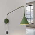 Lampa Ścienna NOX - Designerski Kinkiet z Metalowym Kloszem, Zielona Oliwka, gwint E14 SL.1700 Sollux