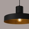 Czarna lampa sufitowa BILO – metalowa lampa wisząca, gwint E27 do kuchni SL.1703 Sollux