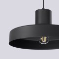 Czarna lampa sufitowa BILO – metalowa lampa wisząca, gwint E27 do kuchni SL.1703 Sollux