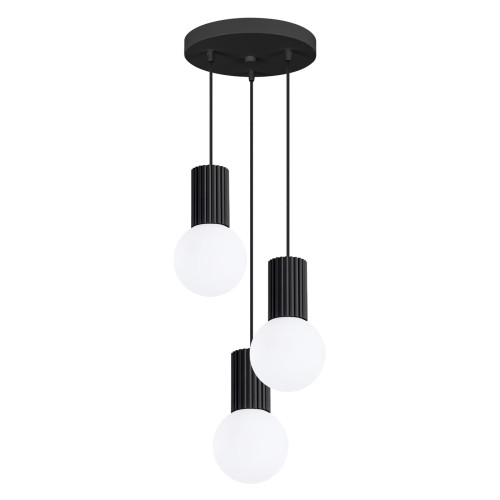 Lampa wisząca HALO 3P czarna, 3xG9, elegancka do salonu i kuchni SL.1715 Sollux