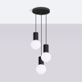 Lampa wisząca HALO 3P czarna, 3xG9, elegancka do salonu i kuchni SL.1715 Sollux