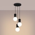 Lampa wisząca HALO 3P czarna, 3xG9, elegancka do salonu i kuchni SL.1715 Sollux