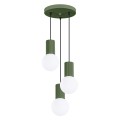 Lampa wisząca HALO 3P zielona oliwka nowoczesny design z ryflowanym korpusem SL.1725 Sollux