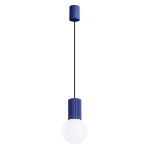 Niebieska lampa wisząca HALO, szklany klosz Ø12cm do nowoczesnego salonu SL.1739 Sollux
