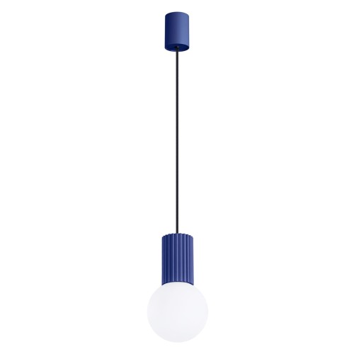 Niebieska lampa wisząca HALO, szklany klosz Ø12cm do nowoczesnego salonu SL.1739 Sollux