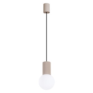 Lampa wisząca HALO taupe z ozdobnym kloszem do jadalni, G9 SL.1744 Sollux