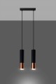 Lampa wisząca LOOPEZ 2 czarny/miedź GU10 2x40W IP20 SL.0947 SOLLUX