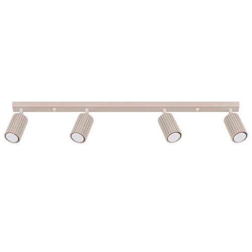 Podłużna lampa sufitowa KARBON taupe, z ryflowanymi reflektorkami 4xGU10 SL.1765 Sollux